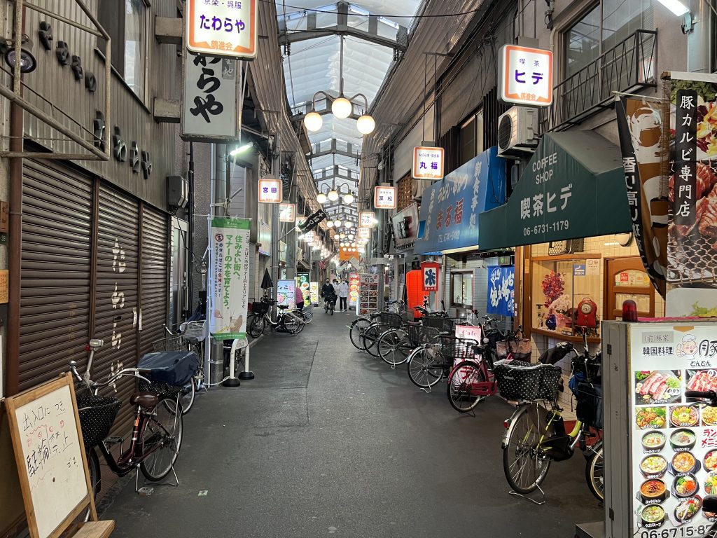 A shotengai in the Tsuruhashi neighborhood of Osaka.